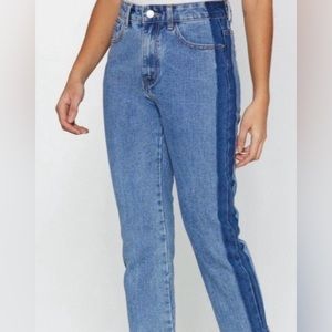 Abercrombie & Fitch Two-toned The Mom High Rise Jean, Size 4 Regular